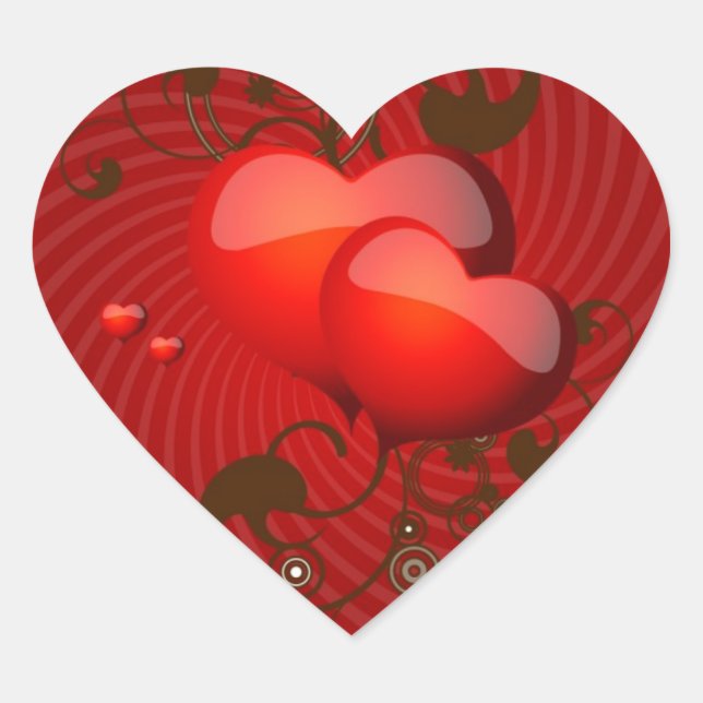 Corazones de chocolate a Pegatinas rojos (Anverso)