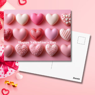Corazones de Chocolate Rosa Tarjeta del Día de San