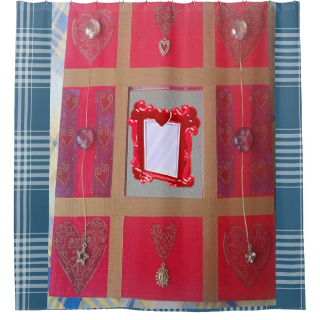 Corazones de cortina de ducha (Anverso)