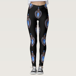corazones de diamantes azules Leggings