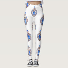 corazones de diamantes azules Leggings