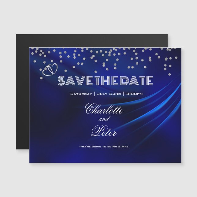 Corazones de diamantes azules reales salvanLa fech (Anverso/Reverso)