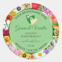 Corazones de etiquetas de producto multicolor de c