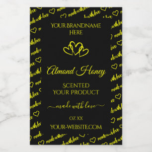 Corazones de etiquetas de productos de nube de pal