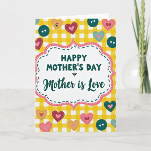Corazones de Fieltro Tarjeta del Amor de las Madre