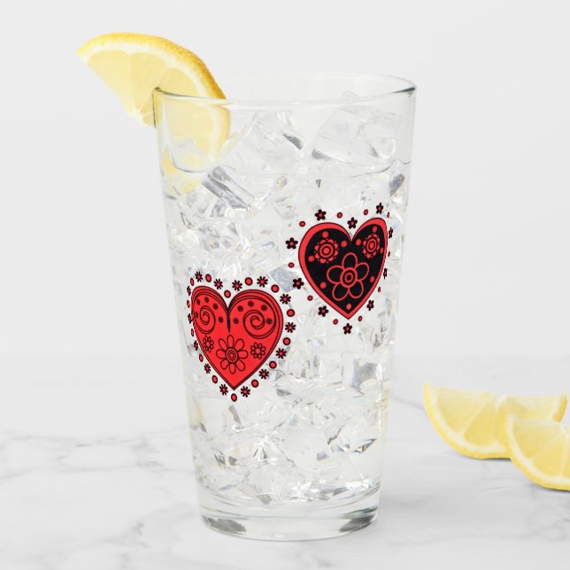 Corazones de flores rojas (Anverso (hielo))