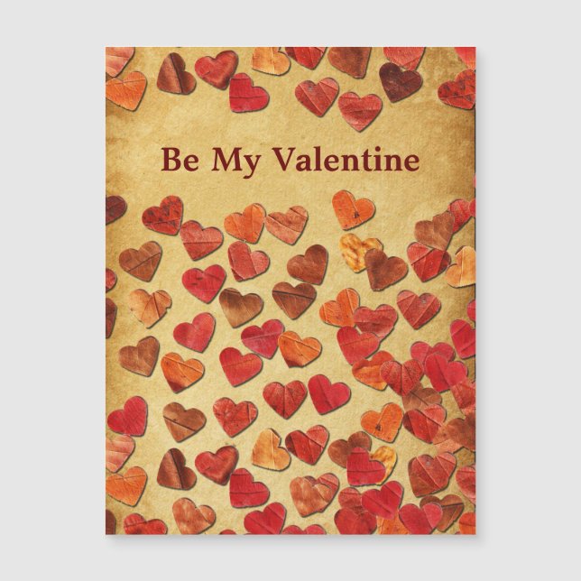 Corazones de hojas de otoño - San Valentín (Anverso)