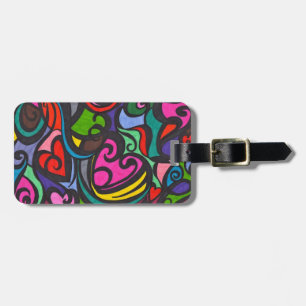 Corazones de las ETIQUETAS del EQUIPAJE del color