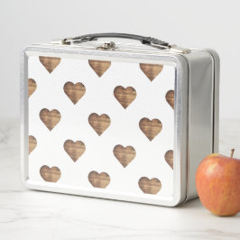 Corazones de madera marrón rústica simétricos gran