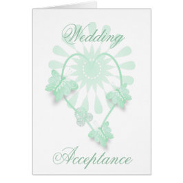 Corazones de mariposa de tarjeta de aceptación de