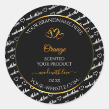 Corazones de Naranja de etiquetas de productos de 