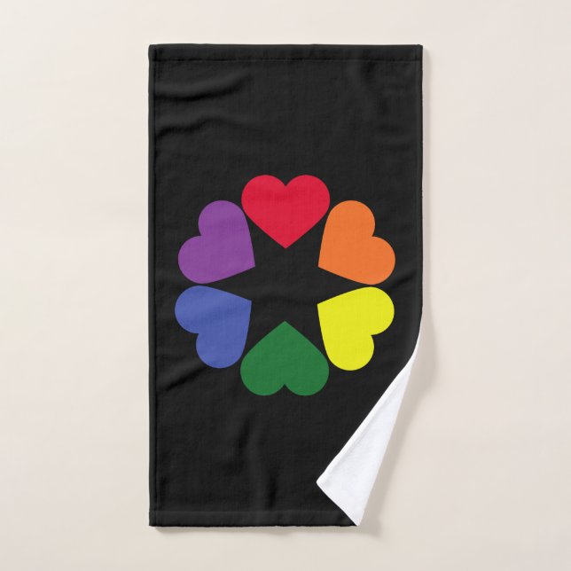 corazones de orgullo LGBT (Toalla de mano)