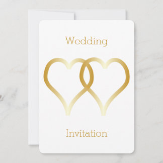 Corazones de oro de la invitación a la boda