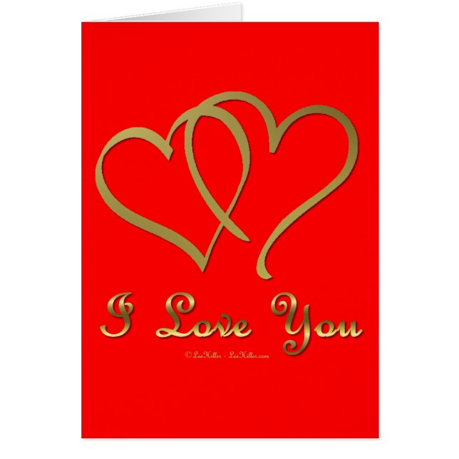 Corazones de oro entrelazados te amo (Frente)