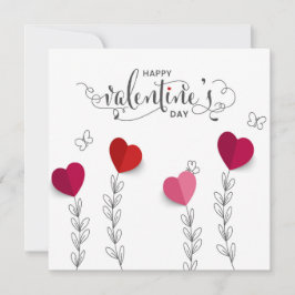 Corazones de papel de San Valentín - Tarjeta de va
