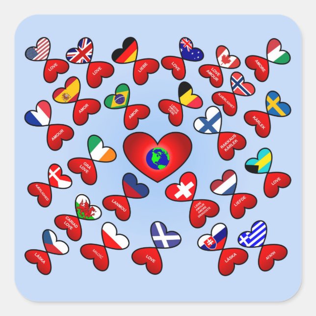 corazones de pegatinas amorosos (Anverso)