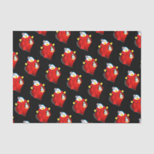 Corazones de pingüino de papel de tejido el día de