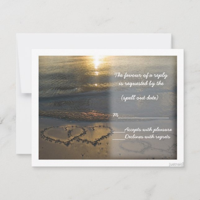 corazones de playa amanecer rsvp (Anverso)