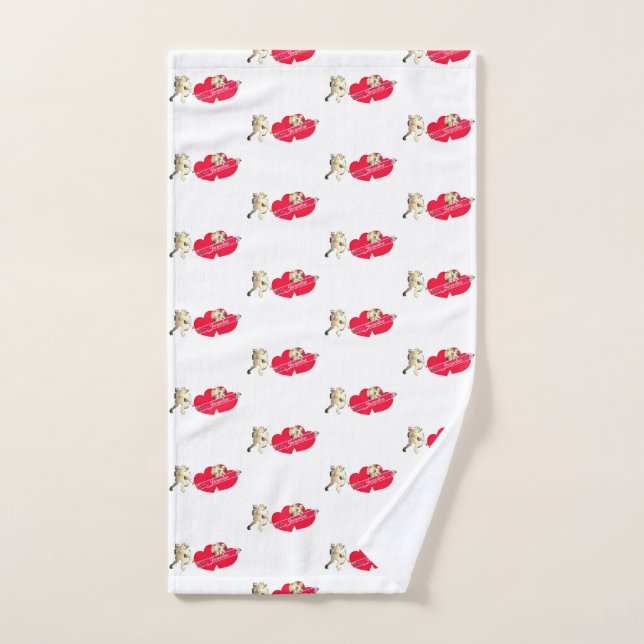 Corazones de San Valentín Cupido (Toalla de mano)