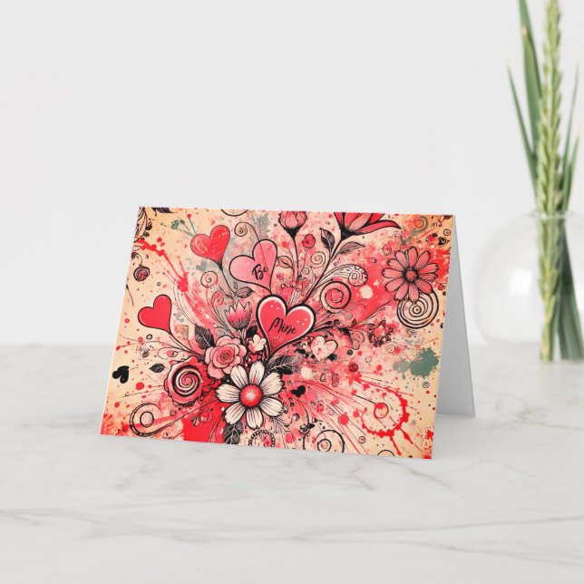 Corazones de San Valentín / Daisy / Splatter Art / (Anverso)