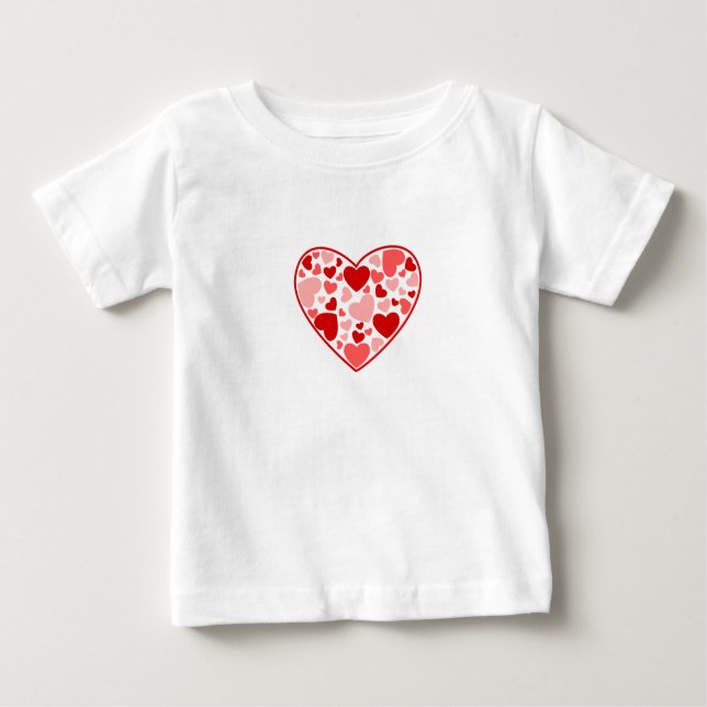 Corazones de San Valentín de la camiseta del bebé (Anverso)