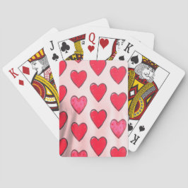 Corazones de San Valentín en la baraja de cartas c