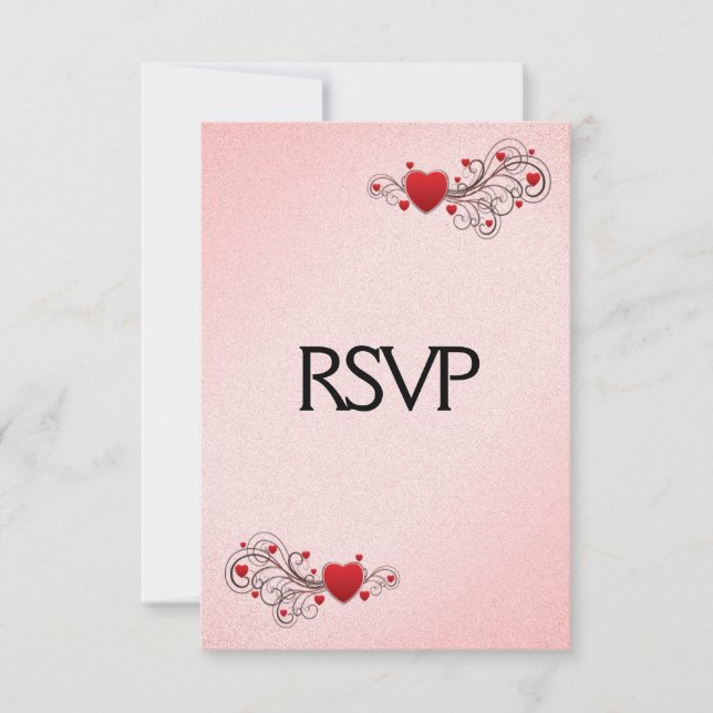 Corazones de San Valentín RSVP con elección de men (Anverso)