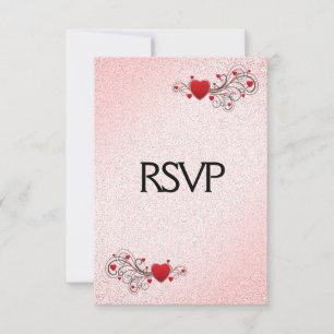 Corazones de San Valentín RSVP con opción de menú