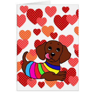 Corazones del dibujo animado 1 del Dachshund
