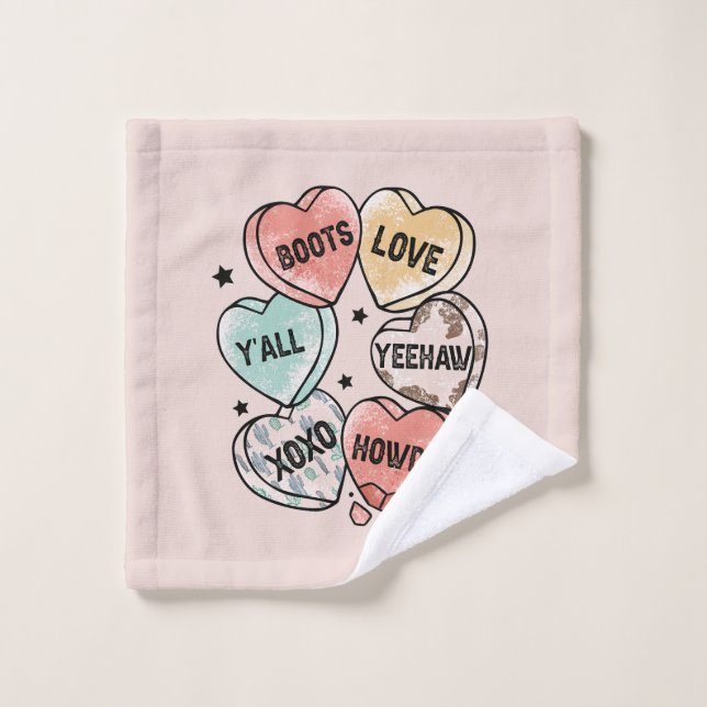 Corazones del tema Cowboy Cowgirl (Toallita)