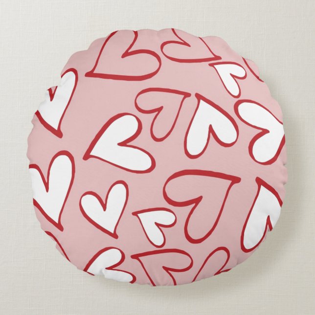 Corazones dispersos alrededor de la almohada (Anverso)