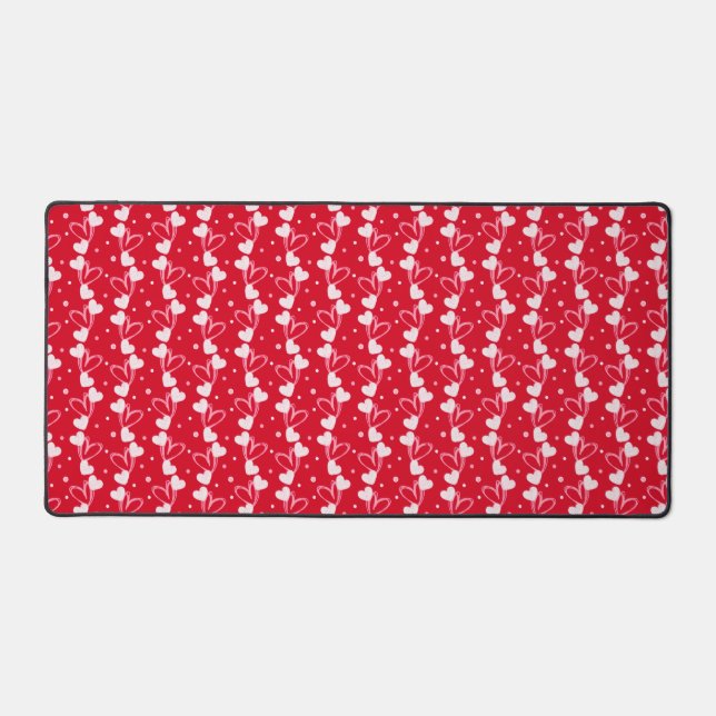 Corazones Doddles, Rojo, Alfombrilla de escritorio (Anverso)