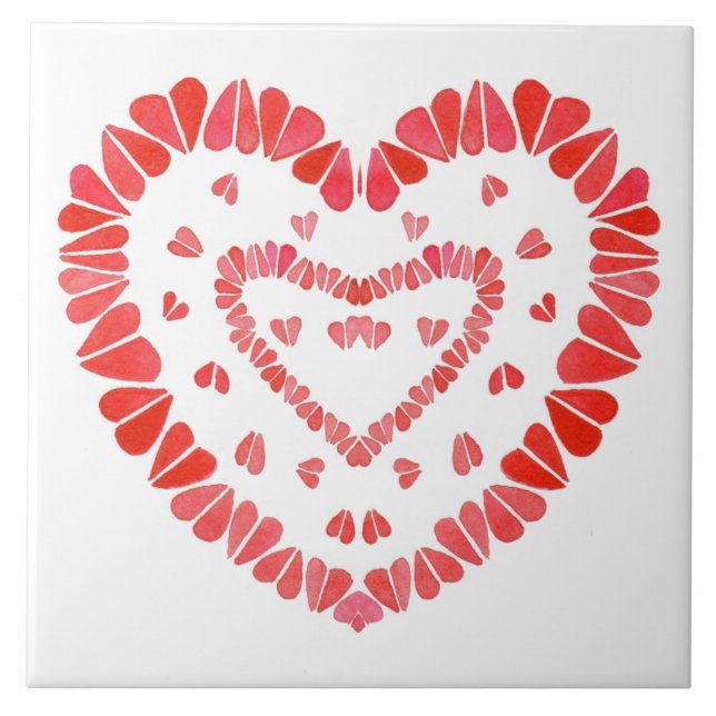 Corazones dulces azulejo cerámico de 6"x6" (Frente)