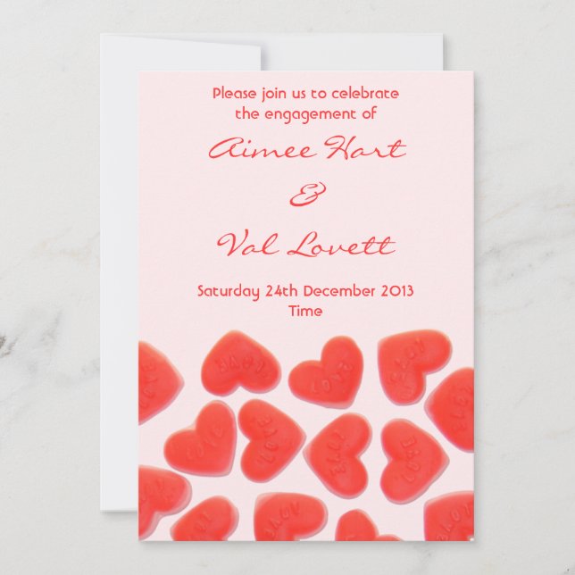 Corazones dulces Invitación a la 'fiesta de compro (Anverso)