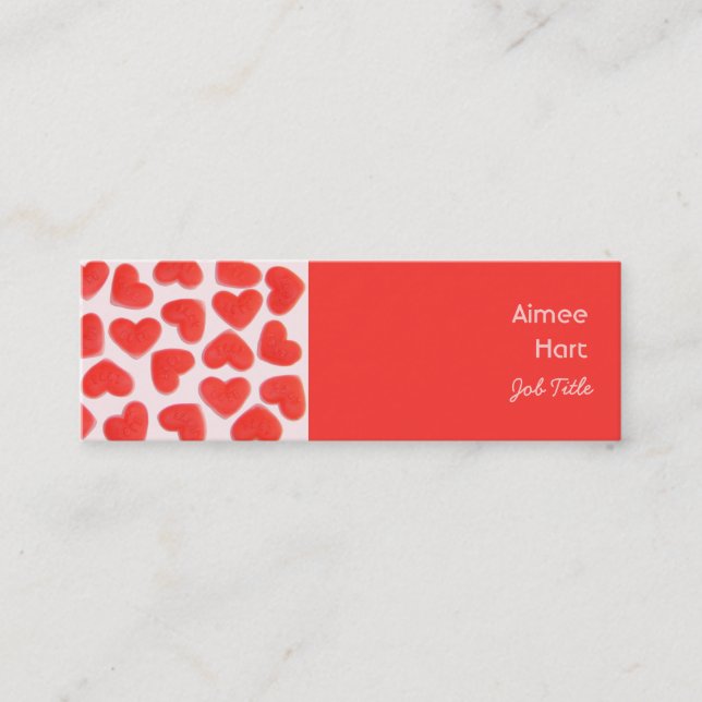 Corazones dulces Margen rosado de la tarjeta de vi (Anverso)