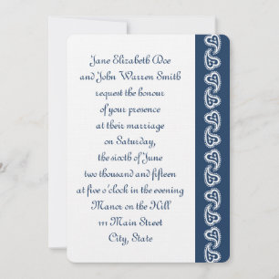 Corazones dulces paisley en la invitación a la bod