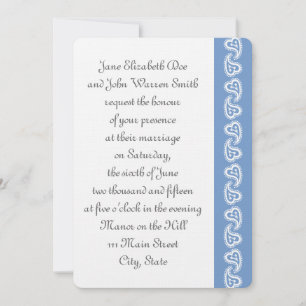Corazones dulces paisley en la invitación de Periw