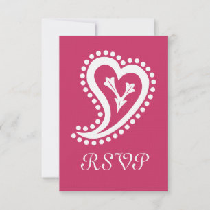 Corazones Dulces Paisley en Tarjeta de RSVP de Fra