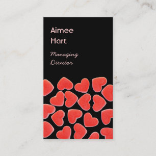 Corazones dulces Retrato de tarjeta de visita negr