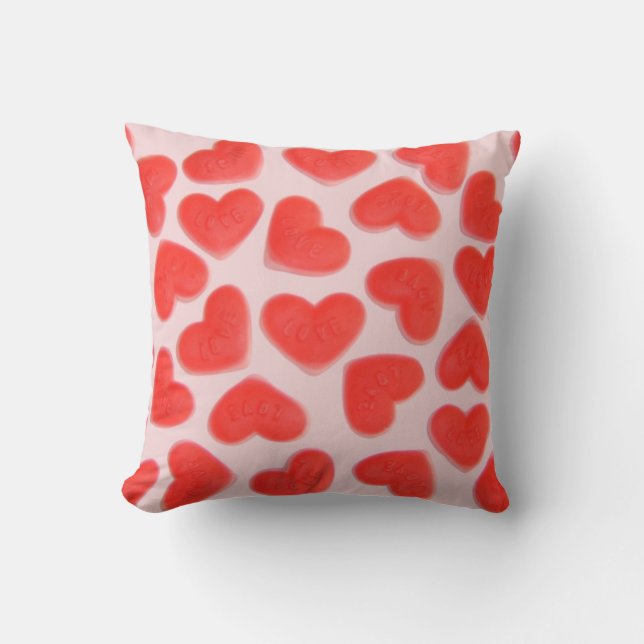 Corazones dulces Rosa 'Te amo' almohada de tiro ro (Anverso)