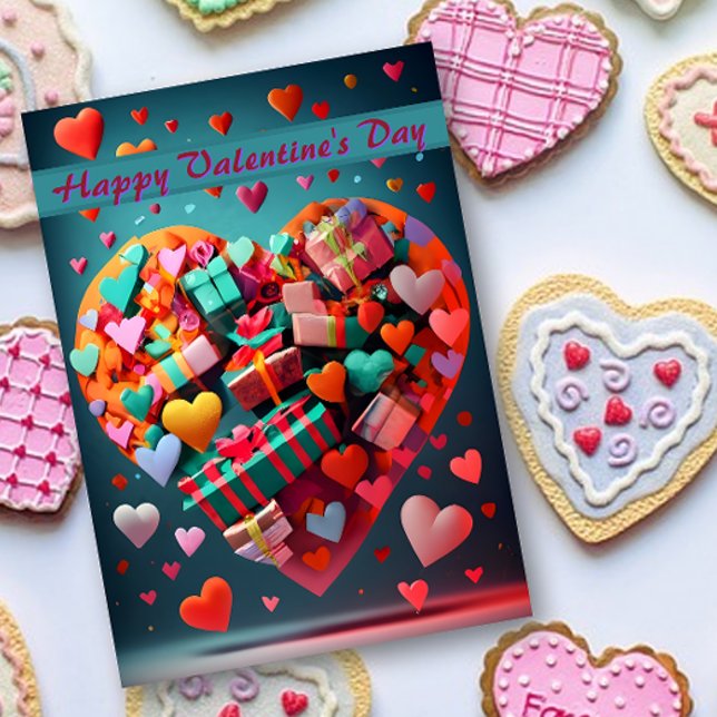 Corazones dulces y presenta tarjeta El día de San  (Subido por el creador)