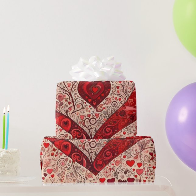 Corazones el día de San Valentín Envolver papel (Regalos de fiesta)