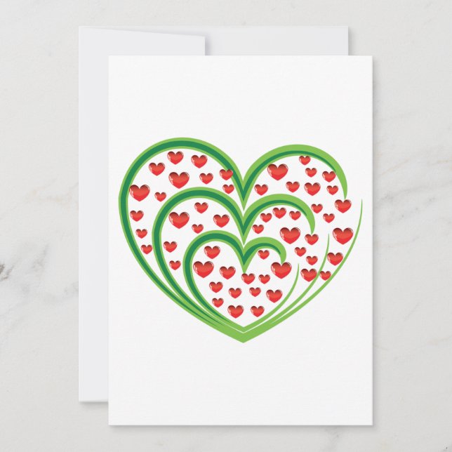Corazones en invitaciones de los corazones (Anverso)