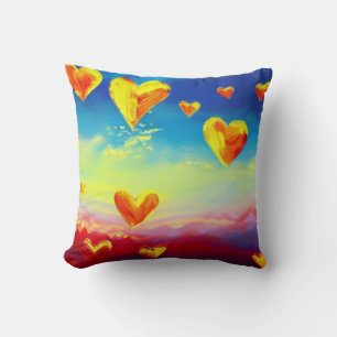 Corazones en la almohada de nubes