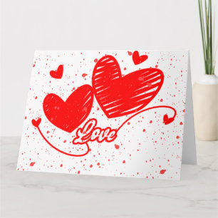 CORAZONES EN TARJETA DE AMOR