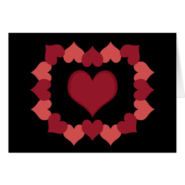 Corazones en tarjeta negra (Anverso (Horizontal))