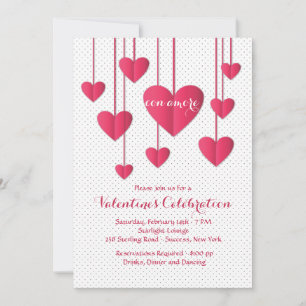 Corazones En Una Invitación De String Con Amore