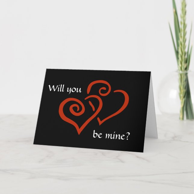 Corazones Enfrentados ¿Serás Mío? Tarjeta de San V (Anverso)