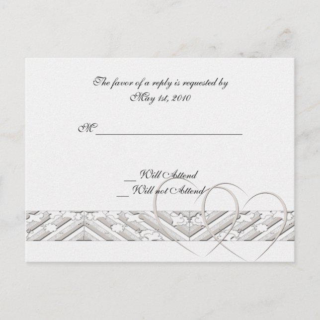 Corazones entrelazados con tarjeta de respuesta de (Anverso)