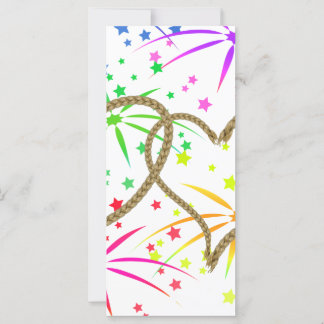 Corazones entrelazados cuerda enredada fuegos arti